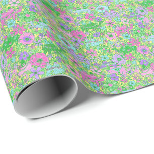 Preppy Palm Beach Print Pink and Green Camels Wrapping Paper