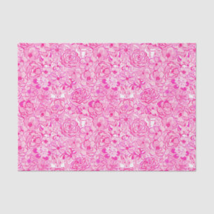 Preppy Palm Beach Print Pink Foxes and Flowers Tissue Paper