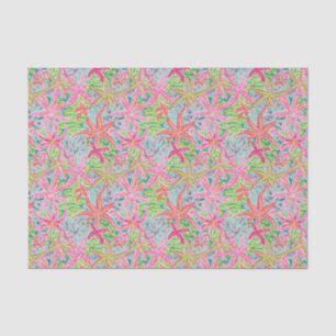 Preppy Palm Beach Tropical Starfish Pattern Tissue Paper