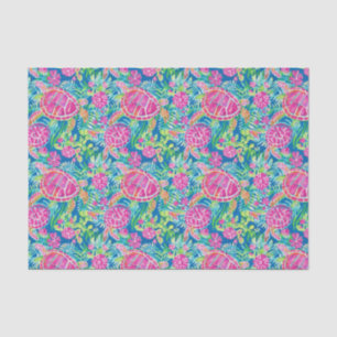 Preppy Palm Beach Tropical Turtles Pattern Tissue Paper