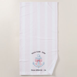 Preppy Palm Club Palm Springs Bachelorette Weekend Beach Towel