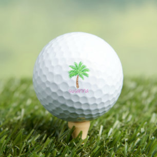 Preppy Palm Tree Custom Carbon Fiber  Golf Balls