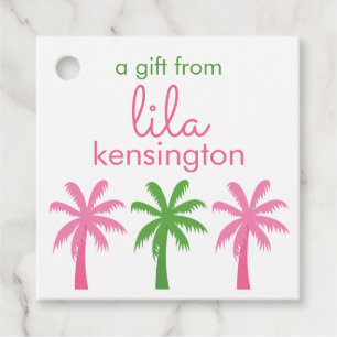Preppy Palm Trees Personalised Gift or Favour Tags