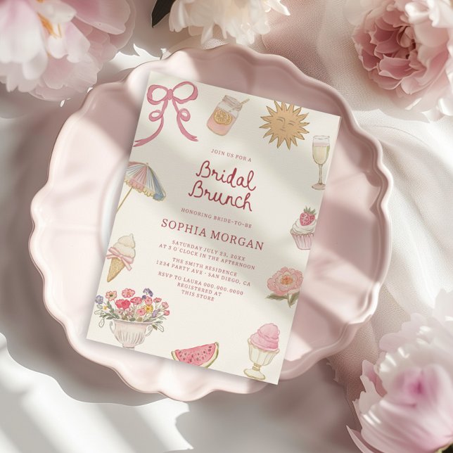 Preppy Pastel Bridal Brunch Invitation (Creator Uploaded)