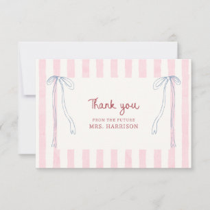 Preppy Pastel Bridal Shower Summer Soiree Thank You Card
