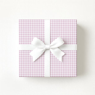 Preppy Pastel pink / Lilac Gingham Wrapping Paper