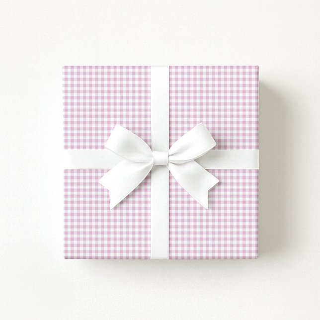 Preppy Pastel pink / Lilac Gingham Wrapping Paper (Creator Uploaded)