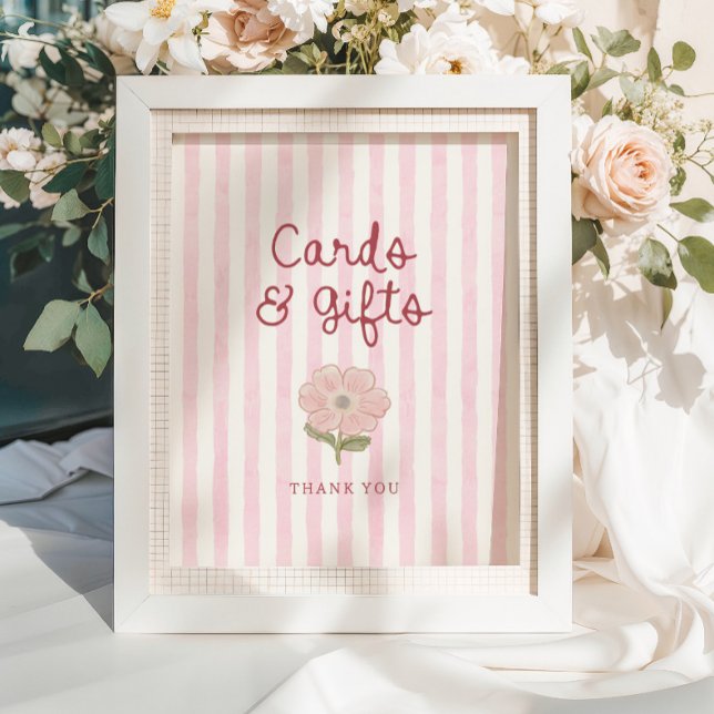 Preppy Pastel Pink Stripes Cards & Gifts Poster (Creator Uploaded)