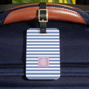 Preppy Pastel Triple Monogram Luggage Tag