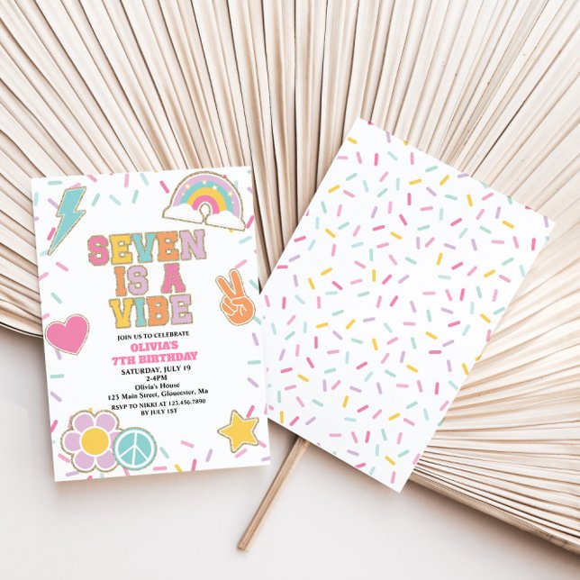 Preppy Patch 7TH Birthday Invitation (Creator Uploaded)