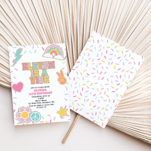 Preppy Patch Eleven is a Vibe 11TH Birthday Invitation