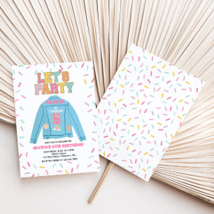 Preppy Patch jean jacket 6TH Birthday Invitation