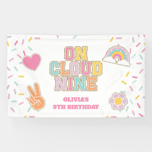 Preppy Patch On Cloud Nine 9th Birthday Banner