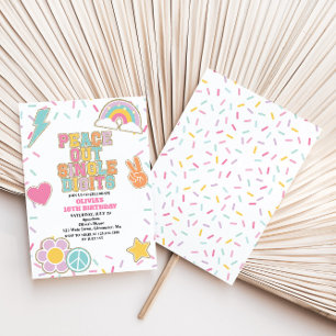 Preppy Patch Peace Out Single Digits 10th Birthday Invitation