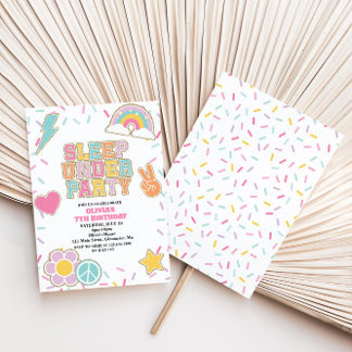 Preppy Patch Sleep Under Birthday Invitation