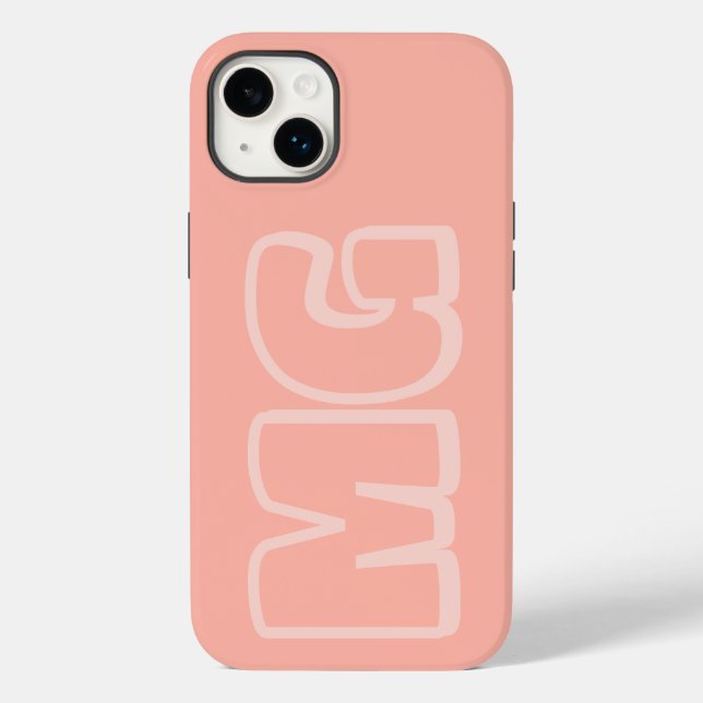 Preppy Peach Monogram Case-Mate iPhone Case (Back)