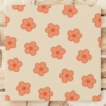 Preppy Peach Orange Hippie Flower Faux Canvas Print<br><div class="desc">Preppy Peach Orange Hippie Flower</div>
