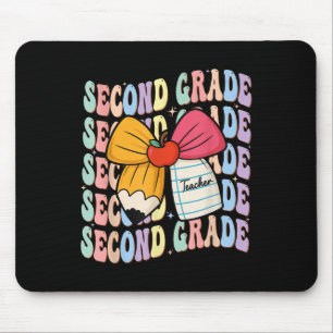 Preppy Pencil Coquette Bow Back To School 2nd Grad Mouse Pad