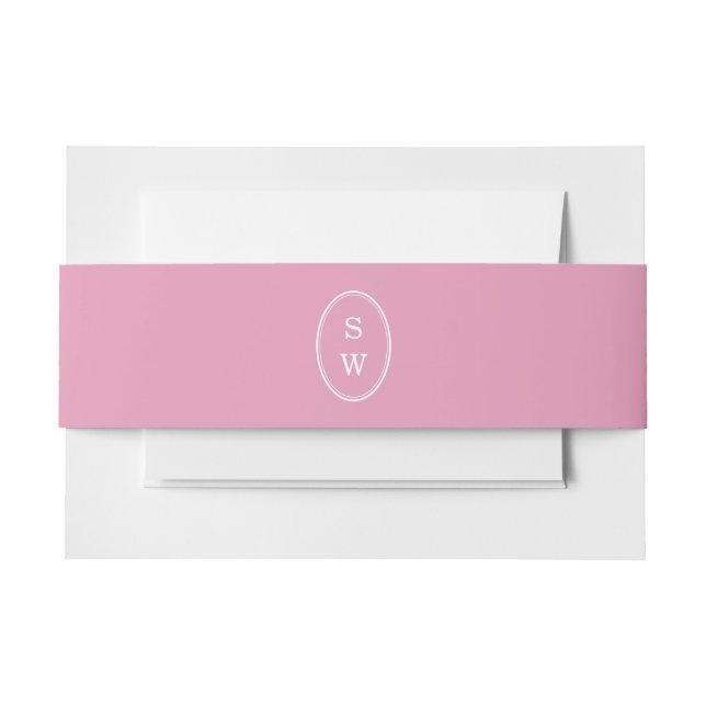 Preppy Peony Pink Chic Wedding Belly Band Invitation Belly Band (Front Example)