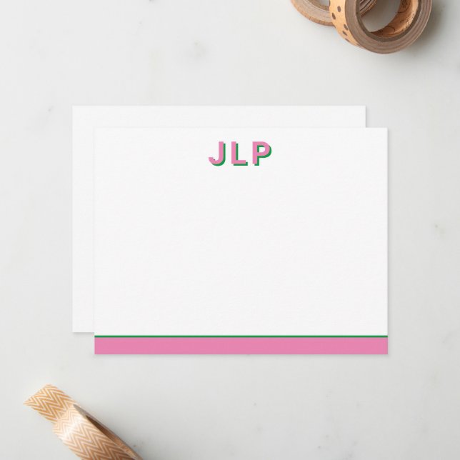Preppy Personalised Initial  Card (Front/Back In Situ)