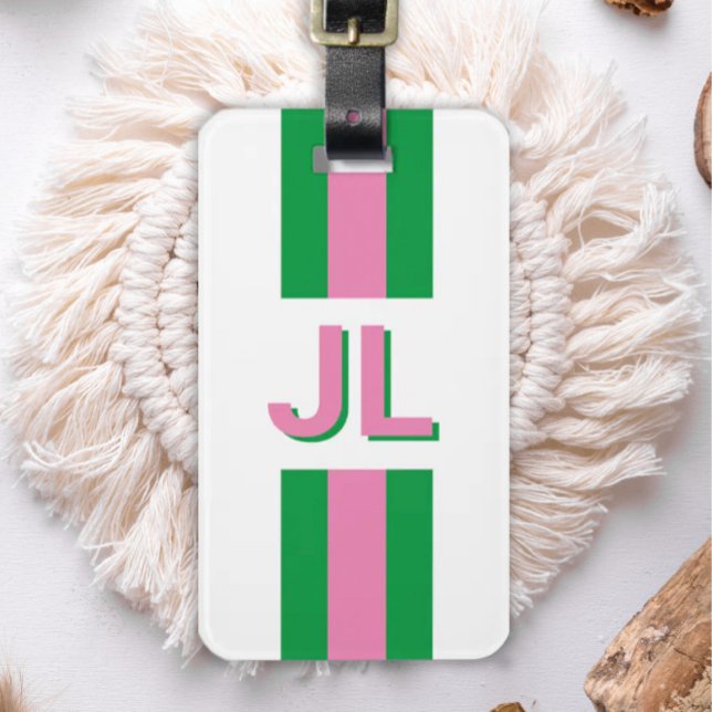 Preppy Personalised Initial Luggage Tag (Creator Uploaded)