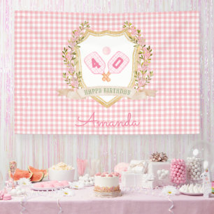 Preppy Pickle Ball   Custom Birthday Year Banner