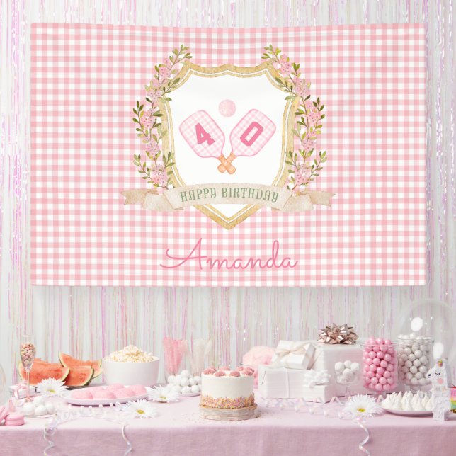 Preppy Pickle Ball | Custom Birthday Year Banner (Party)