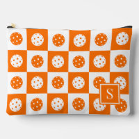 Preppy Pickleball Chequerboard - Orange & White