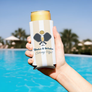 Preppy Pickleball Dinks & Drinks Serving Age Seltzer Can Cooler
