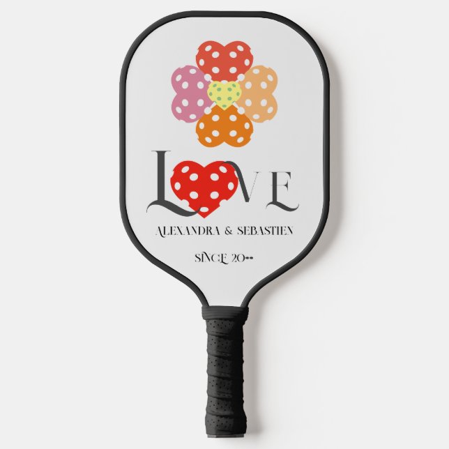 Preppy Pickleball Engagement Wedding Bridal Shower Paddle (Front)