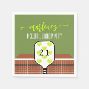 Preppy Pickleball Paddle Photo Dink Birthday Party Napkin