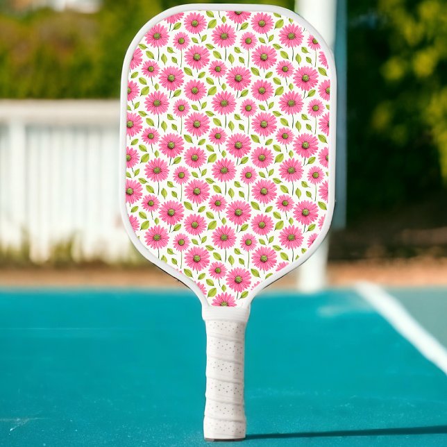 Preppy Pickleball Paddle With Pink Daisies (Creator Uploaded)