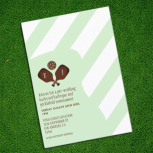 Preppy Pickleball Stripes Pre-Wedding Game Enclosure Card