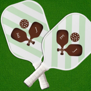 Preppy Pickleball Stripes Wedding Paddle