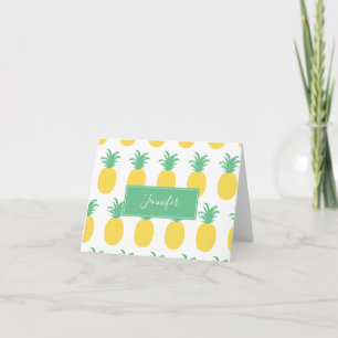 Preppy Pineapple Personalised Stationery Thank You Card
