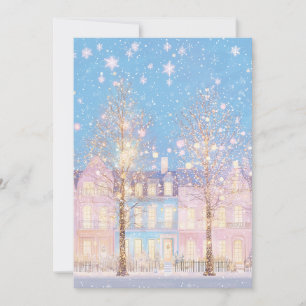 Preppy Pink and Blue Christmas Card
