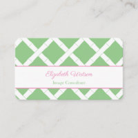 Preppy Pink And Green Bamboo Trellis