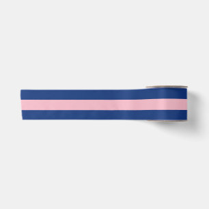 Preppy Pink and Navy Striped Satin Ribbon