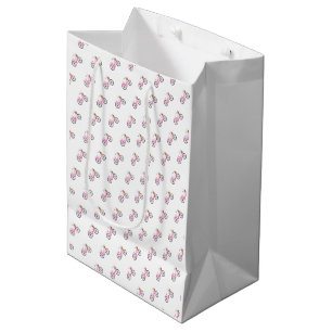 Preppy Pink Bicycle Summer Fun Vacation Mode Medium Gift Bag