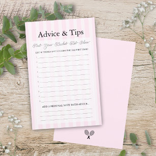 Preppy Pink Bucket List Advice Baby Shower Game