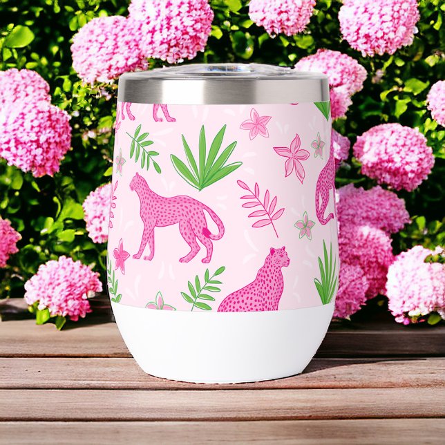 Preppy Pink Cheetah Flowers Greenery Pink (Creator Uploaded)