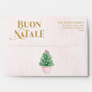 Preppy Pink Christmas Buon Natale Envelope