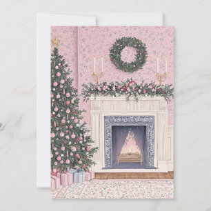 Preppy Pink Christmas Card