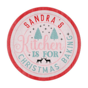 Preppy Pink Christmas Custom Kitchen Cutting Board
