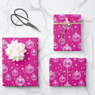Preppy Pink Disco Christmas Wrapping Paper