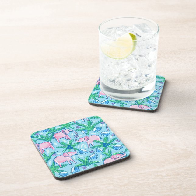 Preppy Pink Elephant Coaster (Right Side)
