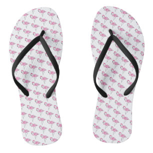 Preppy Pink Flamingo Tropical Thongs