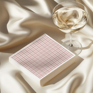 Preppy pink gingham country Bridal Shower Napkin