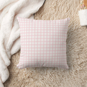 Preppy Pink Gingham Dorm Room Pillow