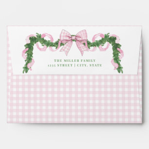 Preppy Pink Gingham Envelope